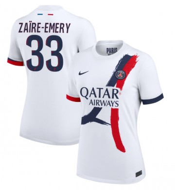 Paris Saint-Germain Warren Zaire-Emery #33 Udebanetrøje Dame 2024-25 Kort ærmer